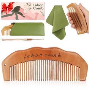 Birth Comb for Labor Pain, Natural Wooden Labor Combs for Women Pregnancy, pregnancy hospital bag essentialsDelivery Essentials, Baby Comb Shower Comb for New Mom Gifts