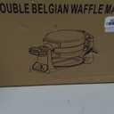 Waffle Maker, 1400W Belgian Waffle Maker, Double Waffle Iron 180 Flip, Rotating Nonstick Plates, Adjustable Browning Control, Locking Buckle & Cool Touch Handle, Removable Drip Tray, Stainless Steel (Sliver)