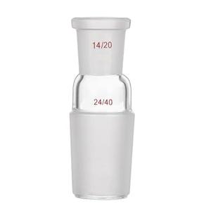 Glass Reducing Connecting Adapter,Borosilicate Glass Enlarging Connecting,24/40 Standard Taper Outer Joint,from Male 24/40 Cone to Other Socket Joint,Lab Glassware,2PCS (14/20 Socket)