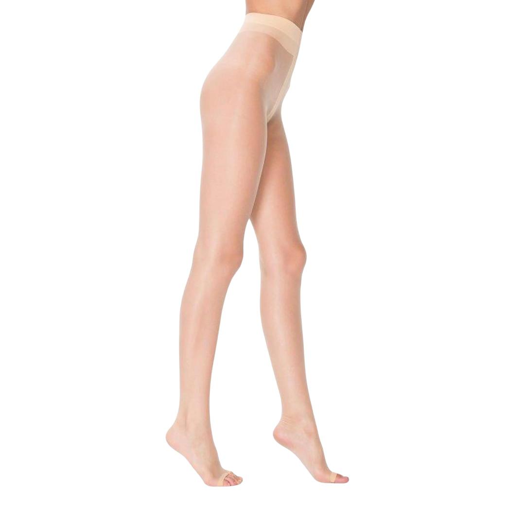 PENTI 10 Den Toeless Pantyhose for Women | Open Toe Matte Sheer Tights with Non-Slip Sole, Transparent Brief (US, Alpha, Small, Regular, Light Nude)