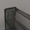 Wall Mount Portion Sauce Cup Lid Organizer 4 Compartments Iron Sauce Cup Dispenser Black Cup and Lid Holder Organizer Fits Cups Size 2 to 5.5 oz For Kitchen Counter Restaurant Coffee Bar 13x10x3.3 In