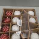 Christmas Tree Ball Ornament Set 16pcs 80mm/3.15inch Red White Glittering Shatterproof Foam Christmas Ball Ornaments Xmas Tree Decor Holiday Decoration