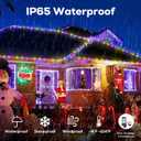 Christmas Lights, 206FT 600LED Outdoor String Lights Plug in, Waterproof Twinkle Fairy Light, Color Changing, 11 Lighting Modes, Timing, for Party House Yard Bedroom- Warm to Multicolor