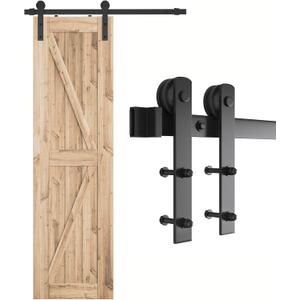SMARTSTANDARD 4.0ft Barn Door Hardware kit, Barn Door Track, Sliding Door Hardware kit, Smoothly and Quietly -Heavy Duty Sturdy -Easy to Install, Fit 24" Wide Door Panel (I Shape Hanger) (4 Feet)