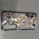 Cute Case for Samsung Galaxy S25 for Women Girls - Funny Retro Flower Design Compatible with Magsafe Magnetic Ring Holder Kickstand Fashion TPU Phone Covers