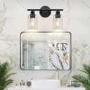 Zarbitta 2-Light Bathroom Light Fixtures, Black Modern Vanity Lights with Clear Glass Shade, Bathroom Wall Lamp for Mirror Kitchen Living Room Hallway Cabinet Porch