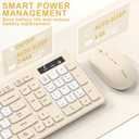 Silent Wireless Keyboard and Mouse Combo, Full-Sized Wireless Keyboard and Adjustable DPI Mouse, 2.4GHz USB Receiver, Keyboard and Mouse for PC, Windows, MAC, Desktop, Laptop(Latte-Color B)