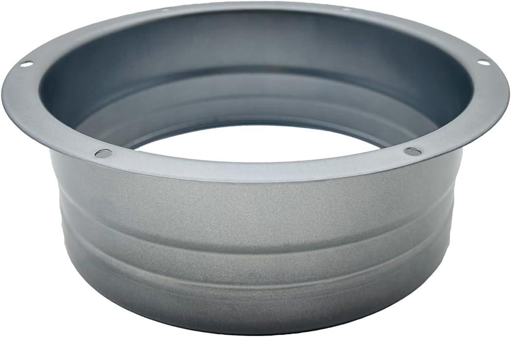 Duct Connector Flange, 6 In Metal Straight Pipe Flange for AC Exhaust Ventilation & Heating Systems, Silver, 150mm