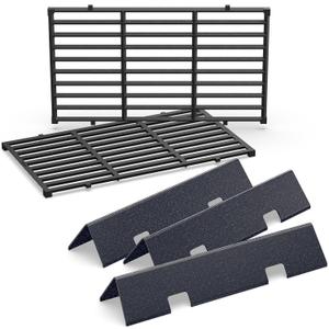 7635 Flavorizer Bars & 7637 Grill Grates for Weber GS4 Spirit II 200 Series, Replacement Parts for Weber Spirit & Spirit II E-210 E-220 S-210 with Front Controls, 15.3" Flavorizer Bars & 17.5" Grates