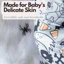 Newborn Baby Halloween Receiving Blanket Stretchy Knit Swaddle Set with Matching Headband and Beanie (Grey)