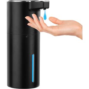 Automatic Soap Dispenser Liquid Touchless: 13.52oz/400ml Wall USB Rechargeable - 4-Level Adjustable Modern Electric Hand Soap Dispenser - Kitchen Bathroom Kids Family Black (Black Gel Typ)
