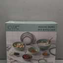 COOK WITH COLOR Mixing Bowls with Lids - 12 Piece Plastic Nesting Bowls Set includes 6 Prep Bowls and 6 Lids, Non Slip Bottom and Embossed Design - Microwave Safe (Mint)