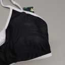 Blooming Jelly Womens High Waisted Bikini Set Tie Knot High Rise Two Piece Swimsuits Bathing Suits (X-Large, New Colorblock Black)