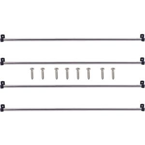 YYST Type A 16" to 39.5" Swivel End Curtain Sash Rod for Top & Bottom Doors & Sidelights Window Petite Caf Sidelight Rods W Screws (Black-4)