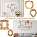 2 x Vintage Mini Picture Frame 7 PCS Set Mini Gold Frames Baroque Antique Resin Tabletop Jewelry Display Small Photo Frames Miniature Tiny Frame Wall Hanging for DIY Christmas Home Decor Gift