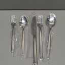 KINGSTONE Silverware Set, 5 Piece Flatware Cutlery Set for 1, 18/10 Stainless Steel Silverware Mirror Polished Dishwasher Safe for Home, Restaurant, Wedding, Party(Silver, 5 pieces for 1)