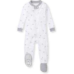 Burt's Bees Baby baby-boys Sleeper Pjs, 100% Organic Cotton, One-piece Footie, Zip Up Jumpsuit, Snug Fit Pajamas (Blue Golden Bee) Size: 12 Months
