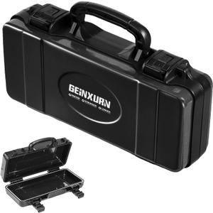 Geinxurn 11Black Tools Box, Portable Steel Heavy-duty Tool Case with Safety Latch and Handle for Tools Storage and Organizers, Home DIY
