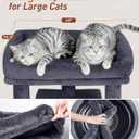 Cat Tree for Large Cat, 19 * 15.8in Large Perch Bed for Adult Cats, 23.6in Cat Tower with Scrathing Post, Cat Condo with 2-Door for Indoor Cats, Dark Gray