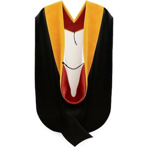 CLERKMANS Unisex Doctoral Graduation Hood for Doctorate Degree - University PhD Academic Hood (Science Gold/Red/White)