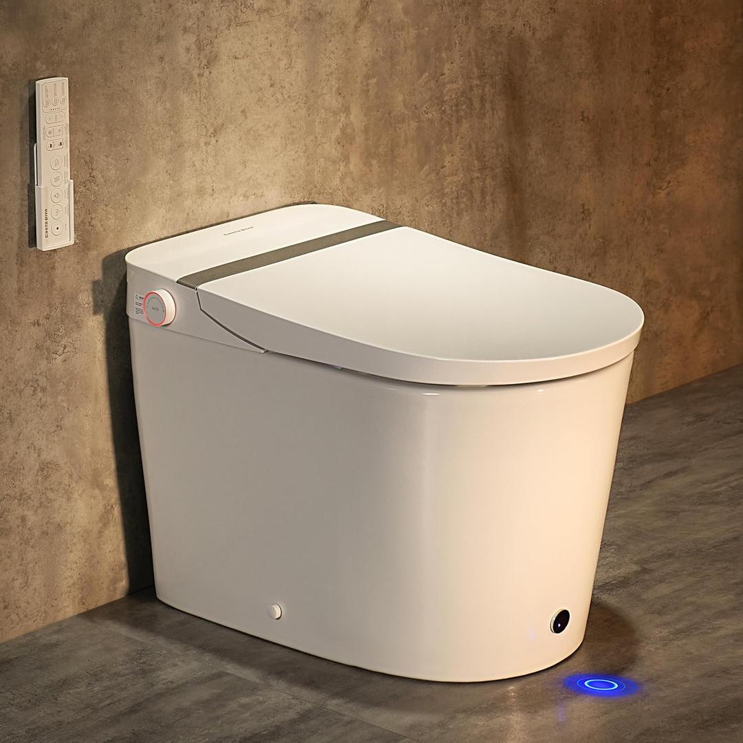 Casta Diva Smart Toilet with Bidet Built in, ADA Comfort Bidet Toilet, Foot Sensor & Auto Open/Close, 1000g MaP Auto Flush, Heated Seat & Foam Dispenser, Built in Tank, Blackout Flush(K050Pro)