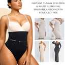 SHAPELLX Shapewear Tummy Control Seamless High Waisted Body Shaper Waist Slimming Thong Underwear Girdle Tummy Slimmer (Black)