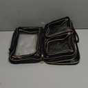 OCHEAL Travel Toiletry Bag, Double Layer Clear Makeup Bag Organizer Large Capacity Cosmetic Bag for Traveling Women Beauty Essentials, Multiple Compartments Makeup Case- Black