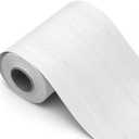 Peel and Stick White Wood Grain Wallpaper Border, Removable PVC Waterproof Wallpaper for Mirror Frame, Kitchen Tiles, Cabinet, and Home Décor (32.8ft x 3.9inch)