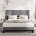 Dunphy Upholstered Platform Bed with Adjustable Headboard 58"