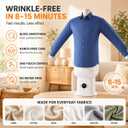 1250W Automatic Ironing Machine,Electric Hot Air Garment Dryer & Wrinkle Remover with Inflatable Mannequin Bag, Hands-Free Shirt & Pants Press, Portable Fast-Dry Iron for Home & Travel