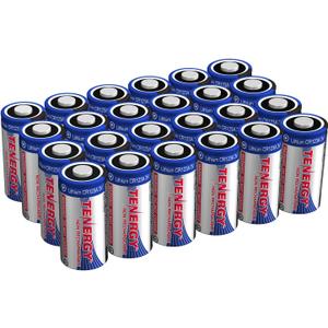 Tenergy 3V CR123A Lithium Battery, High Performance 1500mAh CR123A Cell Batteries [UL Certified] PTC Protected, Smart Sensors Replacement CR123A Batteries, 24 Pack (Non-Rechargeable)