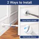 Adjustable Door Stoppers for Bottom of Door, 3.07-4.45 in Aluminum White Door Stop for Wall with Silicone Tip, Screw & Adhesive Installation