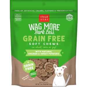 Cloud Star Wag More Bark Less - Dog Treats - Soft Chews - Grain Free Chicken & Sweet Potato - 5 oz Pouch (EXP 10/08/26)