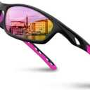 RIVBOS Sunglasses for Men Women Polarized UV Protection Sports Fishing Driving Shades Cycling RB833 (Black&pink)