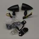 evermotor Mini Bullet Motorcycle Turn Signals LED, Waterproof LED Blinker Lights, 12V Universal Front and Rear Indicators for Harley, Dirt Bike, Yamaha, Honda, Cafe Racer, Cruiser - Amber Light, 2PCS