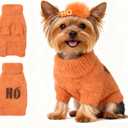 Small Dog Furry Pullover Sweater, Classic Turtleneck Dog Clothes for Cold Weather Cute Warm Pet Clothes for Chihuahua, Bulldog, Dachshund, Pug Orange Small