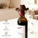 Cowboy Hat Wine Stopper, Funny Wine Gift for Wine Lovers, Wine Accessories, Silicone Bottle Stopper Keeps Wine Fresh, Stocking Stuffers White Elephant Gifts for Adults Men Women