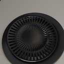 30cm Korean BBQ Grill Pan Iron Anti Stick, Round Stovetop Barbecue Grill Pan for Home Indoor Outdoor Cooking with Fluted Oil Tray Design