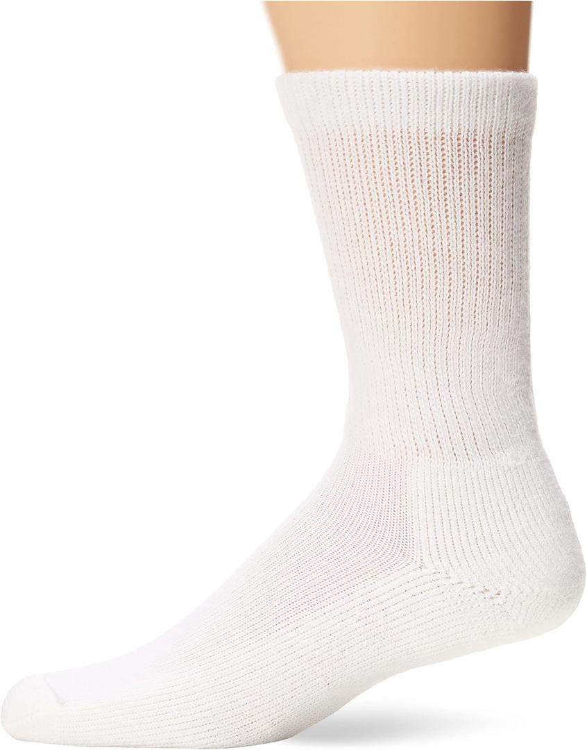 thorlos Hpxm Max Cushion Advanced Diabetic Crew Socks (Large, White)