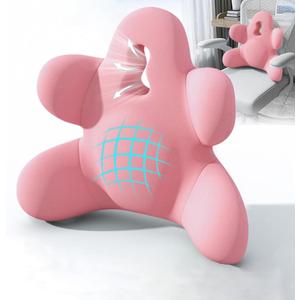 Lumbar Support Pillow for Office Chair, Back Pillow Lumbar Support for Car, Chair, Sofa - Improve Lower Back Pain Relief & Sitting Posture, Memory Foam Back Cushion for Long Sitting (Pink)