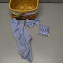 Women's Puff Sleeve Blue Gingham Dress with Bows Socks Wicker Basket Halloween Book Character Costumes for Adults, Size L