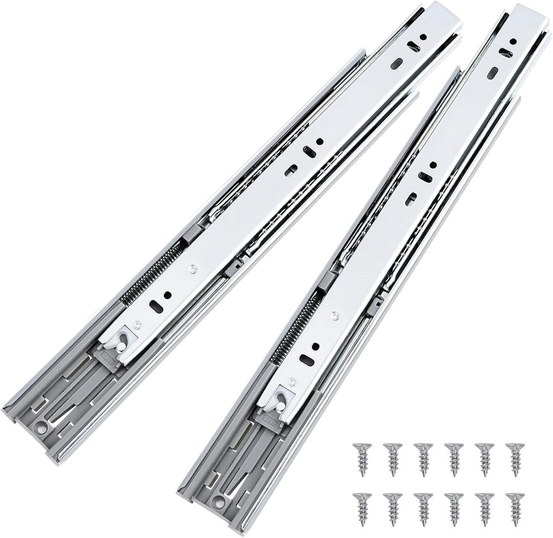 Probrico 1 Pair 22 Inch Soft Close Drawer Slides, Ball Bearing Full Extension Dresser Slides, Side Mount Heavy Duty Drawer Glides Runners