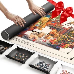 ropoda 1500 Pieces 46"x26"Puzzle Mat Roll Up, Puzzle Saver with Storage Bag