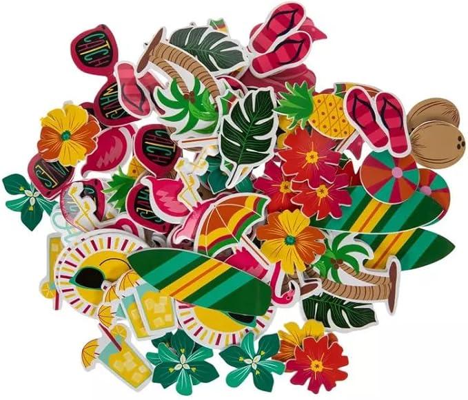 Tropical Beach Foam Stickers for Crafts, Scrapbooking, and More 
