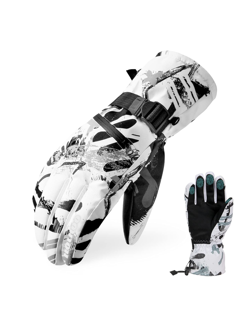Ski Gloves - Waterproof Winter Snowboarding Gloves for Men & Women, Touchscreen Compatible, Warm Below - 30F