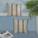 Black Pillow Covers 18x18 Inch 2 Pcs Boho Mustard Yellow Polka Dots Striped Decor Throw Pillows Modern Geometric Outdoor Farmhouse Decoration Pillowcase Linen Cushion Cover for Couch Sofa