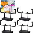 MorningRo 4 Pcs Square Metal Display Stands 6 Inch Plate Frame Holder Easel Stand for Art Panels, Picture, Photos, Plaques