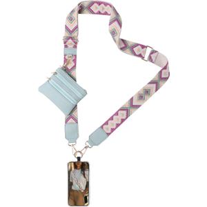 Clip and Go Strap for Phone with Wallet Crossbody Lanyard Adjustable Strap with Zipper Pouch Fit for All Phones-Green