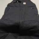 Carhartt Men's Loose Fit Washed Duck Insulated Bib Overall (Medium, Black)
