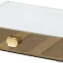 Spacious Desktop Storage Box, 1 Large Storage Drawer, Stackable Office Desk Drawer Organizer and Accessories, Printer Paper Organizer, White Plastic Drawers for Workspace & Home